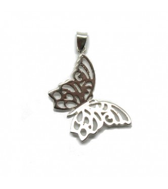 PE001327 Handmade genuine sterling silver pendant solid hallmarked 925 Butterfly 